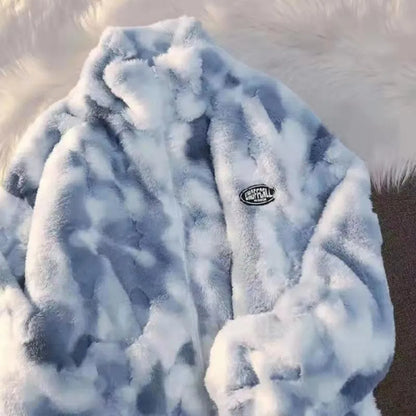 Pluche Tie-Dye Winterjas