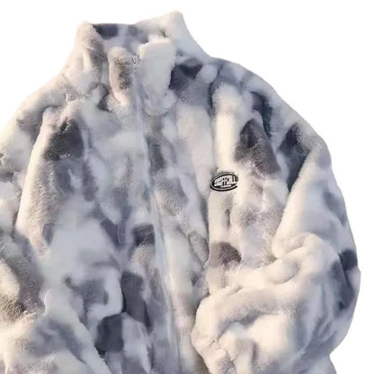 Pluche Tie-Dye Winterjas