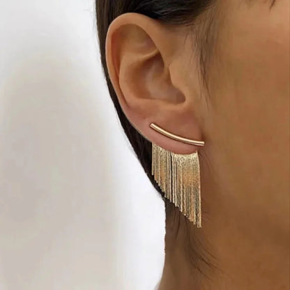 Gouden Bling Kwast Statement Oorringen