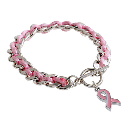 Roze Lint Bewustzijn Armband