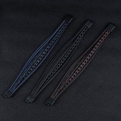 Heren Gevlochten Leren Armband