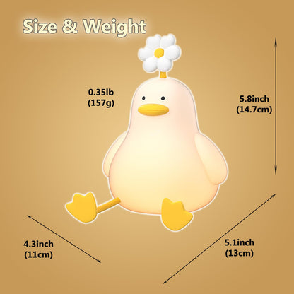 Kawaii Bloem Eend LED Squishy Nachtlampje Voor Cadeau USB Oplaadbare Eend Lamp