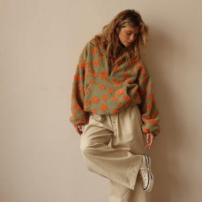 Sofia Bloemen Fleece Trui