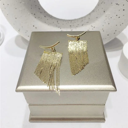 Gouden Bling Kwast Statement Oorringen