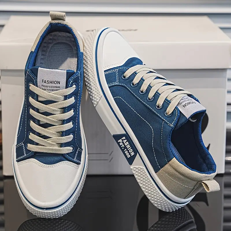 Heren Beige Canvas Sneakers