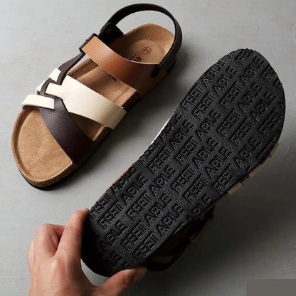 Dames Leren Sandalen Zwart
