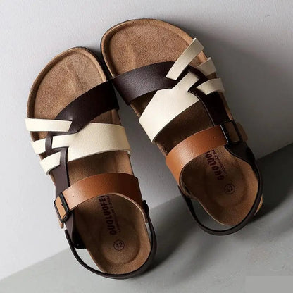Dames Leren Sandalen Zwart