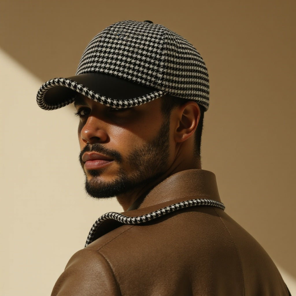 Houndstooth Leren Pet