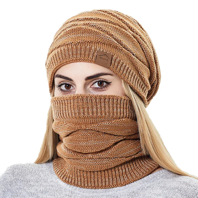 Warme Gebreide Wintermuts En Sjaal