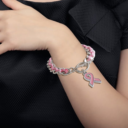 Roze Lint Bewustzijn Armband
