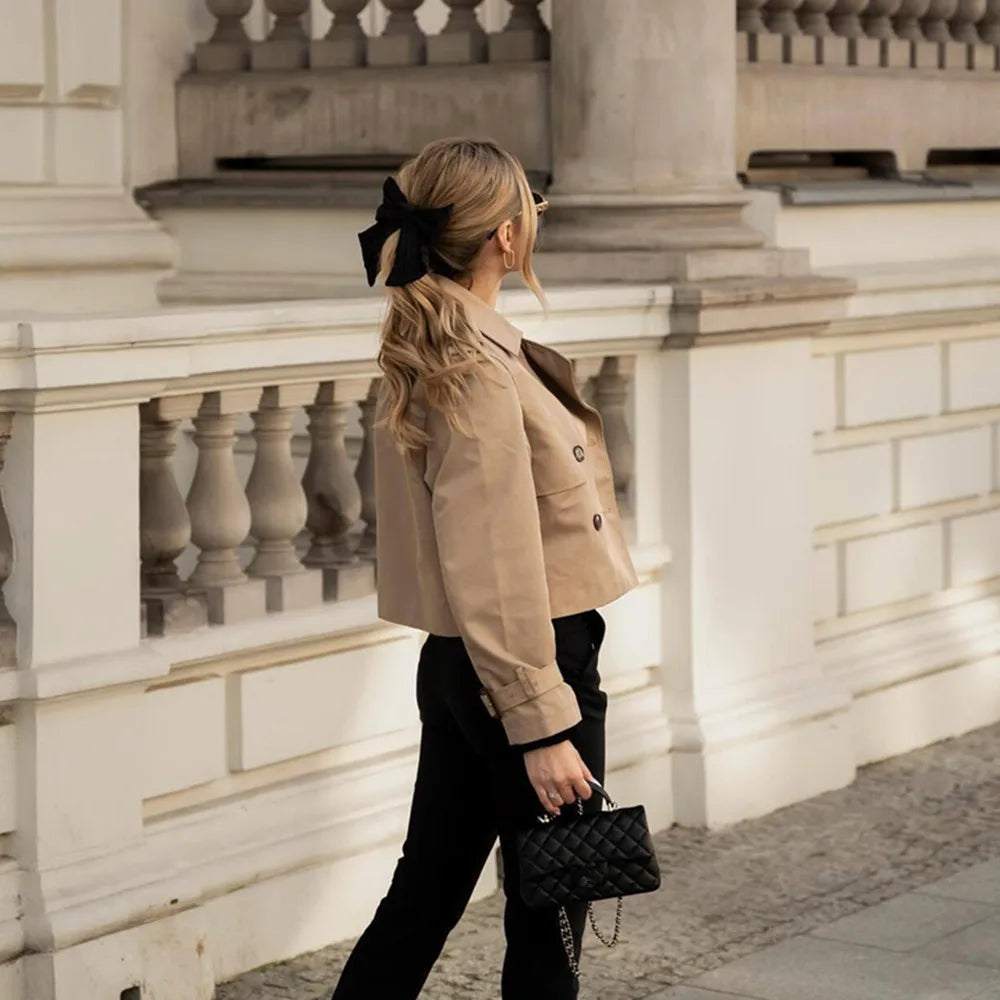 Dames Cropped Trenchcoat