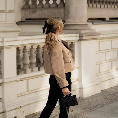 Dames Cropped Trenchcoat