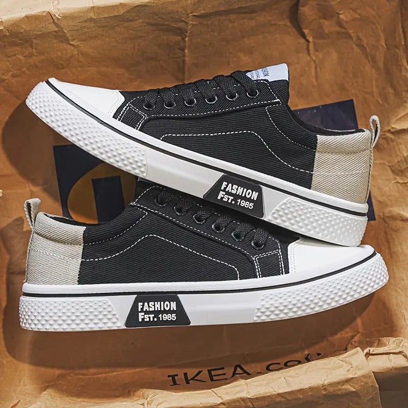Heren Beige Canvas Sneakers