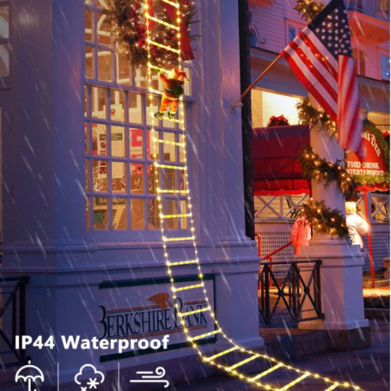 Kerstladder met Santa LED Lichten