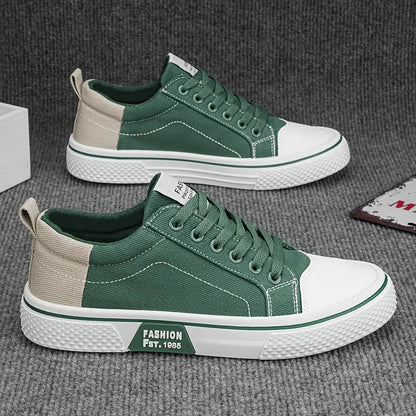 Heren Beige Canvas Sneakers