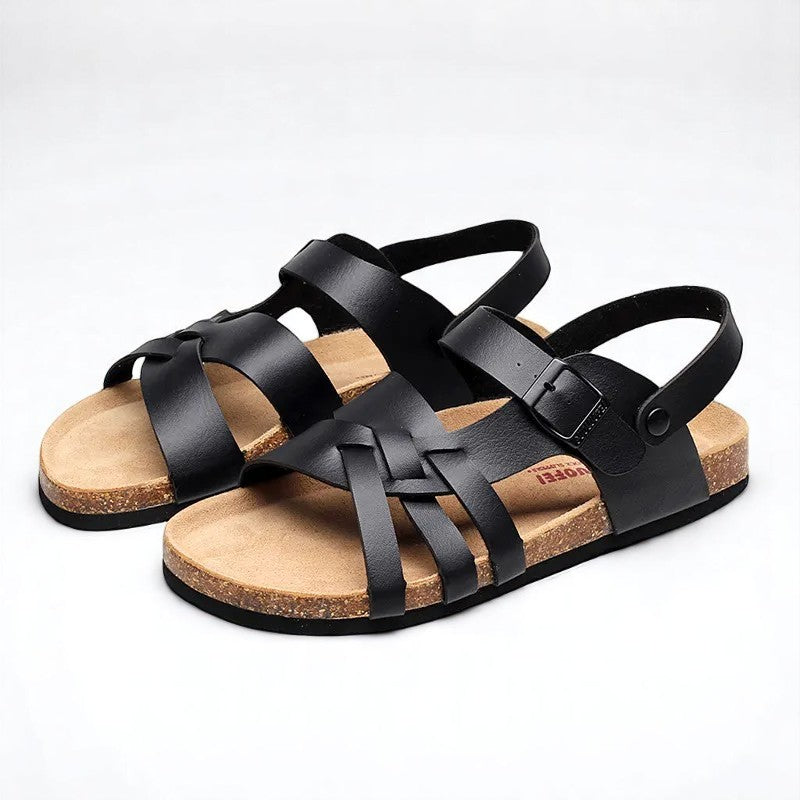 Dames Leren Sandalen Zwart
