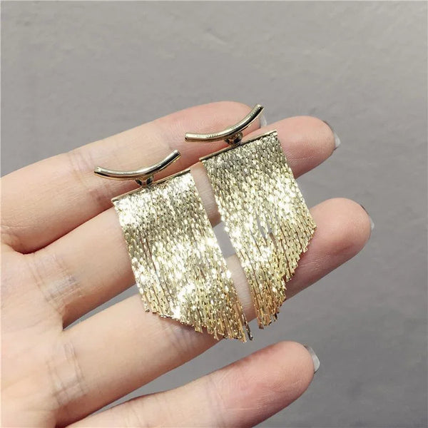 Gouden Bling Kwast Statement Oorringen