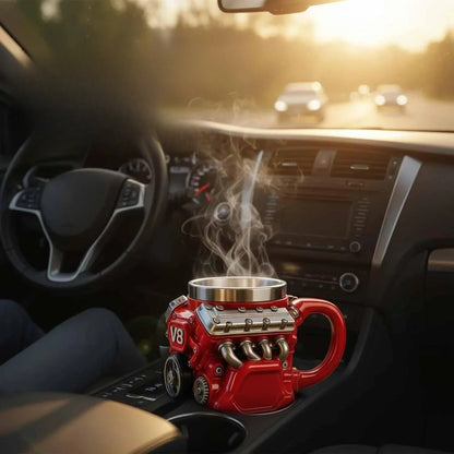 Retro V8 Motor Mok voor Autofans
