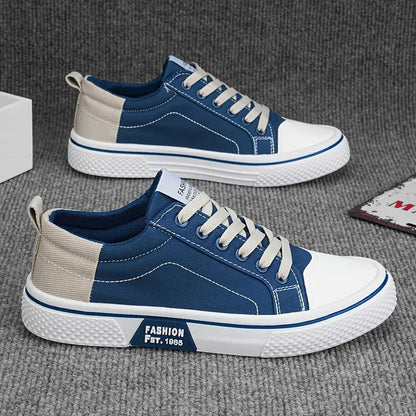 Heren Beige Canvas Sneakers