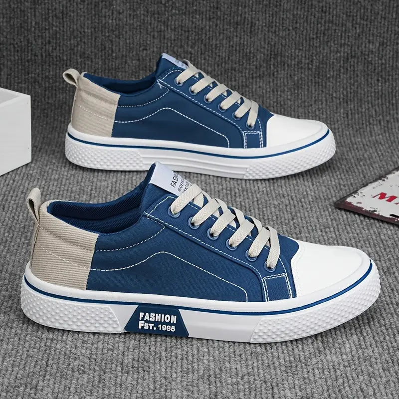 Heren Beige Canvas Sneakers