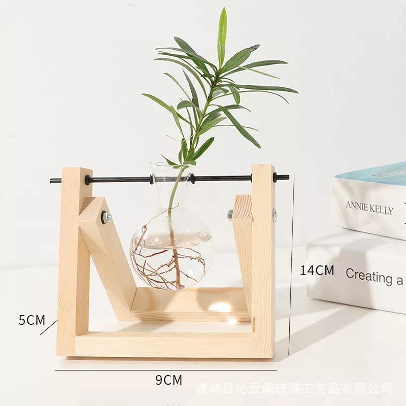 Glazen Propagatievaas met A-Frame Houten Stand