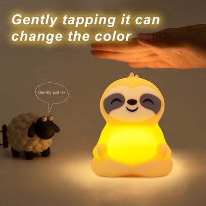 Mediterende Luiaard Squishy Siliconen Rustgevende Glow Nachtlamp Zittende Pose Lamp Perfect Cadeau