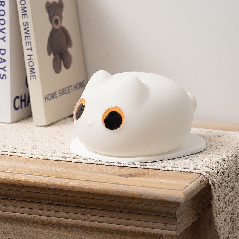 Oranje Kat LED Squishy Tap Tap Nachtlamp