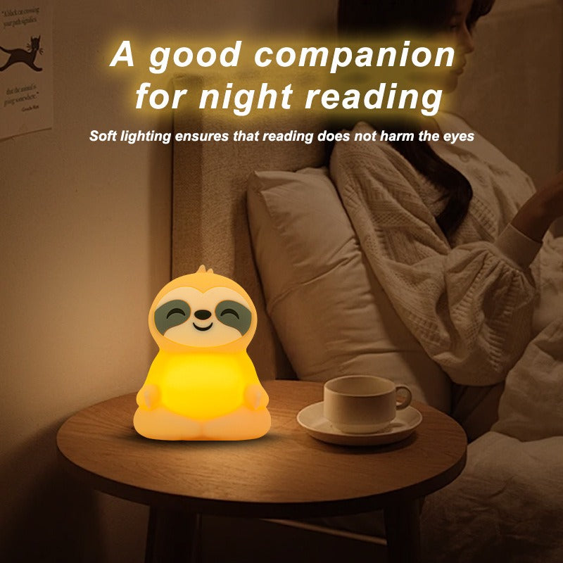 Mediterende Luiaard Squishy Siliconen Rustgevende Glow Nachtlamp Zittende Pose Lamp Perfect Cadeau