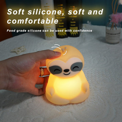 Mediterende Luiaard Squishy Siliconen Rustgevende Glow Nachtlamp Zittende Pose Lamp Perfect Cadeau