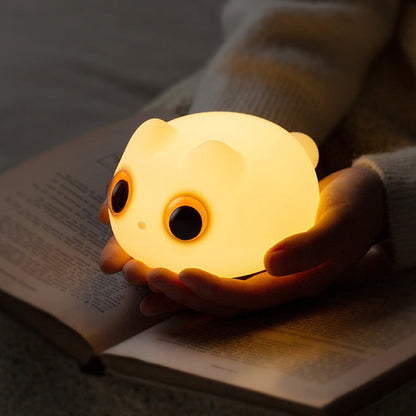 Oranje Kat LED Squishy Tap Tap Nachtlamp