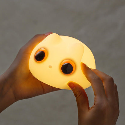 Oranje Kat LED Squishy Tap Tap Nachtlamp