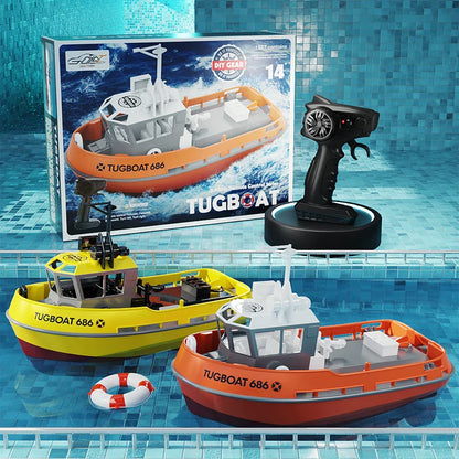Krachtig Dual Motor RC Sleepboot Model - 1:72 Elektrische Afstandsbediening Boot voor Jongens, Draadloos Plezier