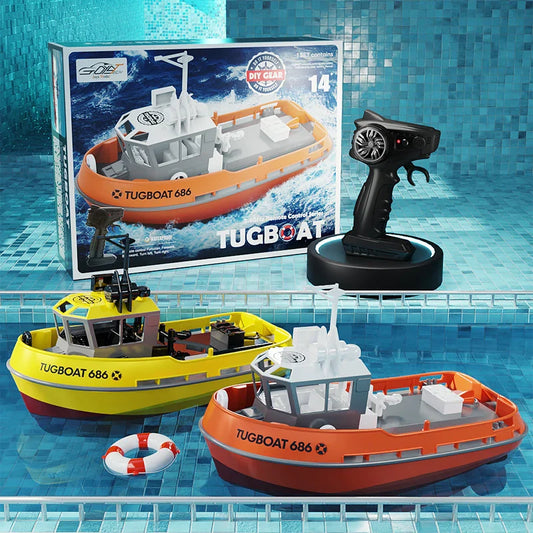 Krachtig Dual Motor RC Sleepboot Model - 1:72 Elektrische Afstandsbediening Boot voor Jongens, Draadloos Plezier