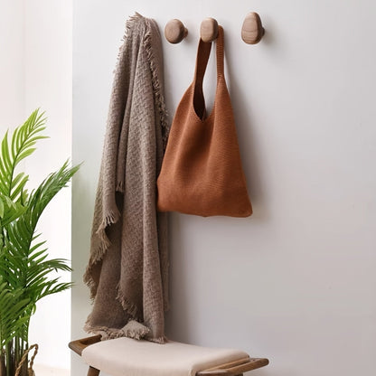 OakPebble – Natuurlijke Houten Wandhaken met Organische Vormgeving voor een Stijlvol Interieur