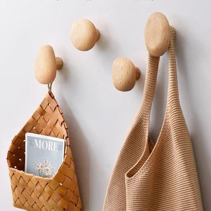 OakPebble – Natuurlijke Houten Wandhaken met Organische Vormgeving voor een Stijlvol Interieur