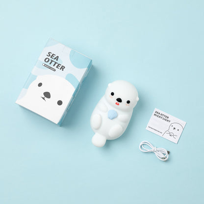 Otter Squishy Silicon LED Nachtlamp Limited - Tap Lamp, Beste Cadeau voor Kinderen en Meisjes
