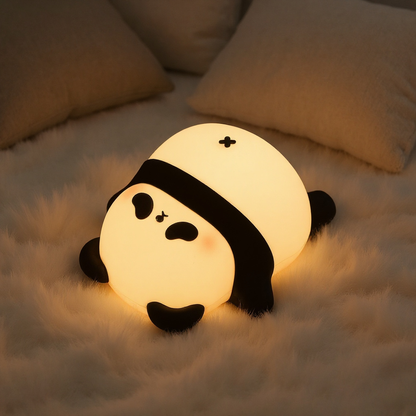 Napping Panda Ademend Squishy Silicone Compaan Geluid LED Nachtlamp Perfect Cadeau