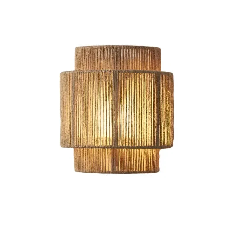 Handgeweven Rieten Bamboe Wandlamp