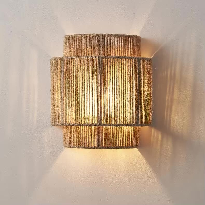 Handgeweven Rieten Bamboe Wandlamp