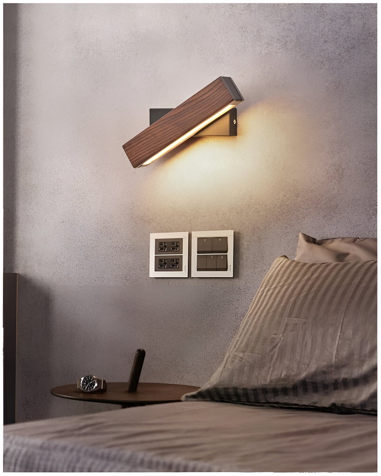 LumiHout – Luxe Wandlamp met Draaibare LED Verlichting