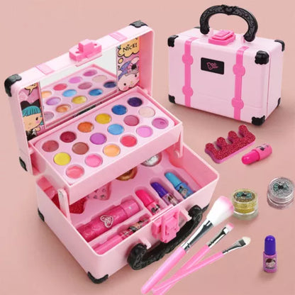 Prinsessen Make-up Speelset voor Kinderen - Veilige, Niet-Toxische Cosmetica Kit met Lippenstift & Oogschaduw