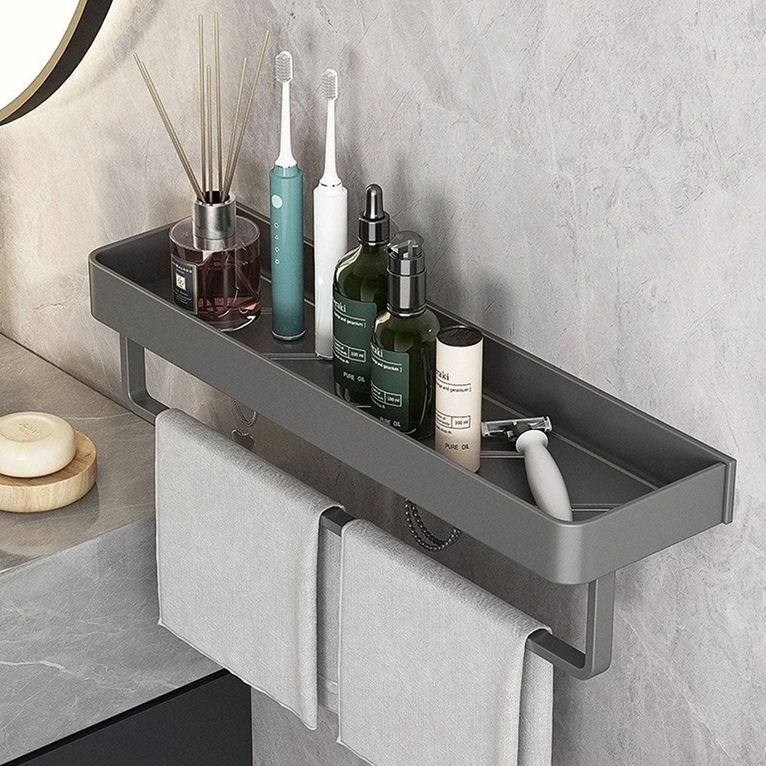 AquaShelf – Elegant Wandrek voor een Georganiseerd Badkamerinterieur