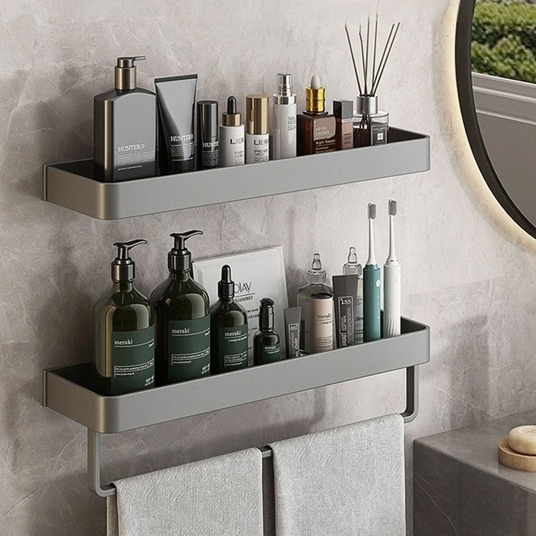 AquaShelf – Elegant Wandrek voor een Georganiseerd Badkamerinterieur